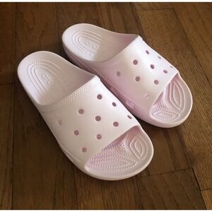 Crocs Sandals Womens Size 8 Classic Slide V2 Pink Milk Comfort Slip On Quick Dry
